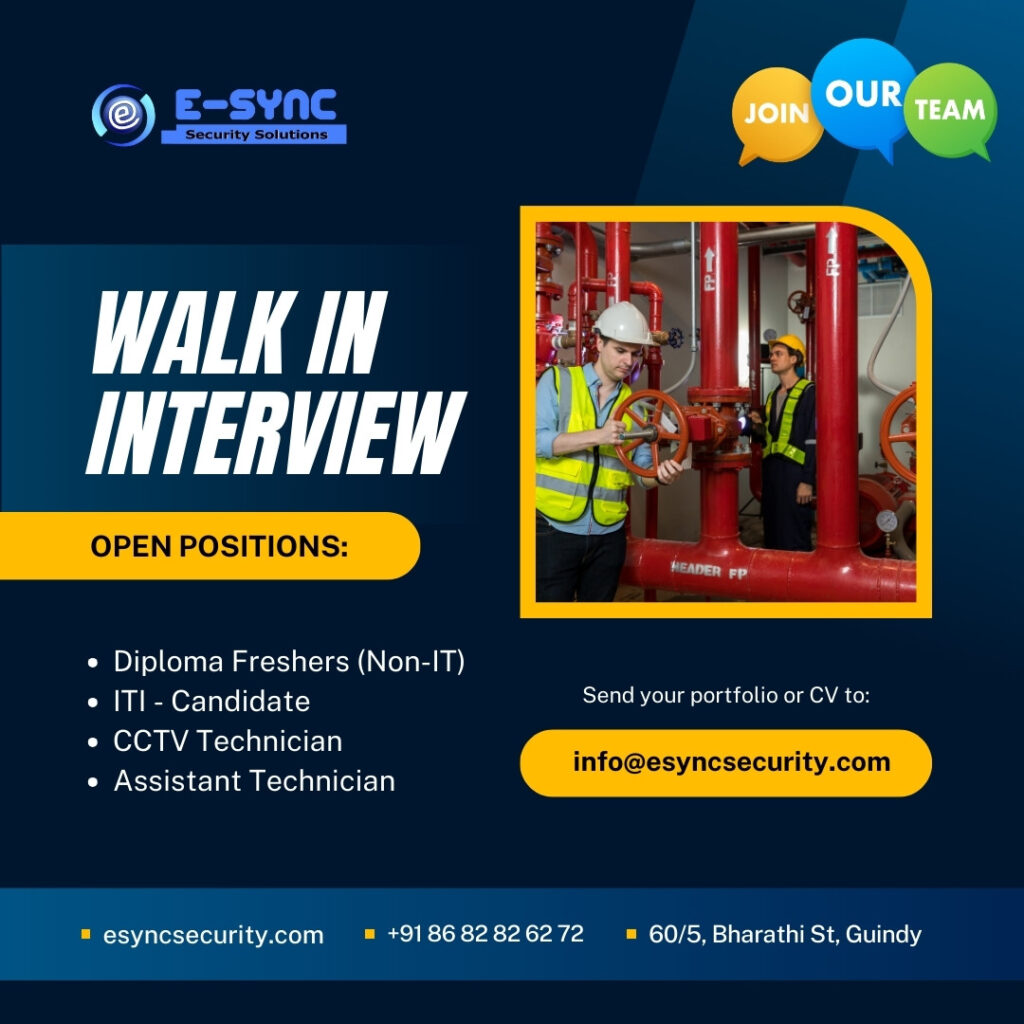 Walk in Interview for Diploma and ITI Job Position CCTV Technician and Assistant (5)